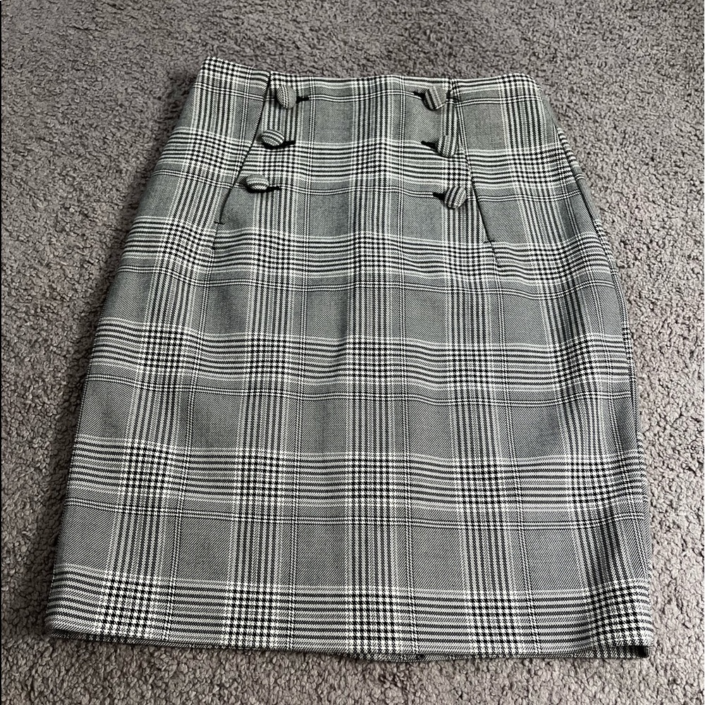 Plaid zipper up womens skirt h&m business wear size 0